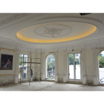 Decorative hand painted ceiling, dining room