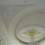 Decorative hand painted ceiling, dining room