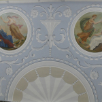 Decorative hand painted ceiling, entrance hall