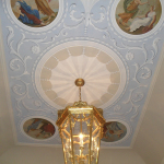 Decorative hand painted ceiling, entrance hall
