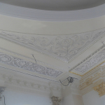 Decorative hand painted ceiling, dining room