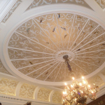 Decorative Hand Painted Ceiling, Private Library