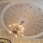 Decorative hand painted ceiling, private library